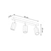 Modern semi flush mount ceiling light Sollux Lighting Ceiling Lamp ZEKE 3 Oak