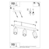 Oak semi flush mount lighting Sollux Lighting Ceiling Lamp ZEKE 3 Oak
