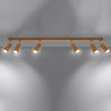 Semi flush light fixture with wooden design Sollux Lighting Ceiling lamp ZEKE 6 oak