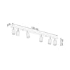 Modern semi flush mount light Sollux Lighting Ceiling lamp ZEKE 6 oak