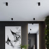 Black LED flush mount light Sollux Lighting Ceiling Lamp ZOE
