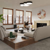 Black flush mount ceiling light Sollux Lighting Ceiling Lamp ARENA 55 Black