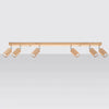Natural wood flush semi flush ceiling lights Sollux Lighting Ceiling lamp BERG 6 natural wood