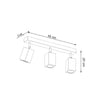 Elegant Sollux Lighting Ceiling Lamp KEKE 3 Oak in warm wood finish
