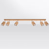 Elegant Sollux Lighting Ceiling Lamp KEKE 6 Oak in warm wood finish