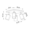 High quality steel lighting Sollux Lighting Ceiling lamp MERIDA 4 black