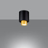 Stylish flush mount ceiling light with a golden lampshade