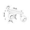 LED lights compatible Sollux Lighting Ceiling Lamp OCULARE 2 White