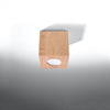 Elegant flush mount ceiling light by Sollux Lighting QUAD natural wood