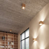 Cylindric flush ceiling lights by Sollux Lighting QUAD natural wood