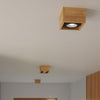 Elegant flush ceiling lamp Sollux Lighting Ceiling lamp QUATRO 2 natural wood