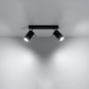 Semi flush ceiling lights Sollux Lighting Ceiling Lamp RING 2  black