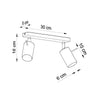 Flush semi flush ceiling lights Sollux Lighting Ceiling Lamp RING 2 Grey.
