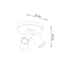 Contemporary Sollux Lighting Ceiling Lamp RING 3P Black with directional lights
