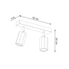 Modern semi flush mount light Sollux Lighting Ceiling Lamp ZEKE 2 Oak
