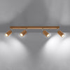 Semi flush ceiling light wooden lamp Sollux Lighting Ceiling lamp ZEKE 4 oak
