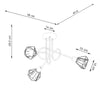 Unique black hanging lights from the Sollux Lighting Chandelier ARTEMIS 3S Black
