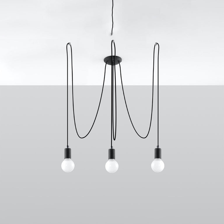 Sollux Lighting Chandelier EDISON 3 Black