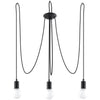 Bedroom ceiling lamp Sollux Lighting Chandelier EDISON 3 Black