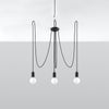 Island pendant lights Sollux Lighting Chandelier EDISON 3 Black