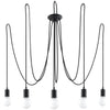 Stylish pendant ceiling lamp Sollux Lighting Chandelier EDISON 5 black