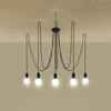 Black pendant lighting Sollux Lighting  Chandelier EDISON 5 black