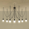 Stylish pendant ceiling lamp Sollux Lighting Chandelier EDISON 7 black