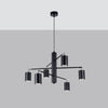 Stylish bedroom chandelier Sollux Lighting Chandelier LEMMI 6 Black.
