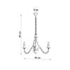 Sollux Lighting Chandelier MINERWA 3 White with curved metal arms