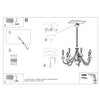 Sollux Lighting Chandelier MINERWA 7 White with curved metal arms