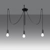 Contemporary pendant light illuminating a living room.
