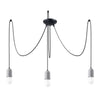 Modern chandelier lighting in a stylish kitchen.
