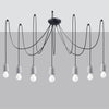 Modern chandelier style of the Sollux Lighting NESO 7.
