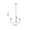 Chandelier light Sollux Lighting Chandelier PICCOLO 3 black