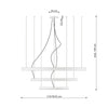 Contemporary ceiling light Sollux Lighting Chandelier RIO 3 55/78/110 white LED 3000K
