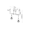Ceiling lamps for kitchen Sollux Lighting Chandelier SALAMANCA 2 black