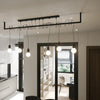 Sleek black frame with designer braided bulbs Chandelier SALAMANCA 4 black