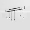Sleek black frame with designer braided bulbs Chandelier SALAMANCA 6 black