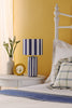 Cicada Table Lamp Blue Ceramic and Polished Chrome picture with turned off light