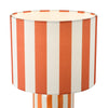 Cicada Table Lamp Orange Ceramic and Polished Chrome with a white and orange shade