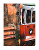 Wall pictures of a City Streetcar with wooden frame
