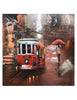 Wall art City Streetcar canvas with rustic decor
