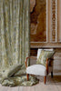 Cottonopolis Honeydew Lined Eyelet Curtains close view life style picture