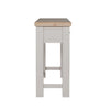 Elegant taupe painted finish with oak veneer top
