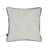 Chic Scatterbox Cushion Etta 43x43cm Cream/Charcoal with coordinating velvet piping.
