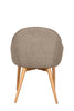 Upholstered fabric dining chair with light oak legs