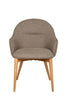 Modern dining room chairs with fabric in latte