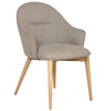Contemporary chair with light oak legs, Evalyn Dining Chair Latte