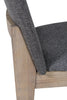 Sleek dark grey upholstered dining room chair