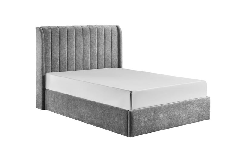 Frida King Size Bed Upholstered Grey